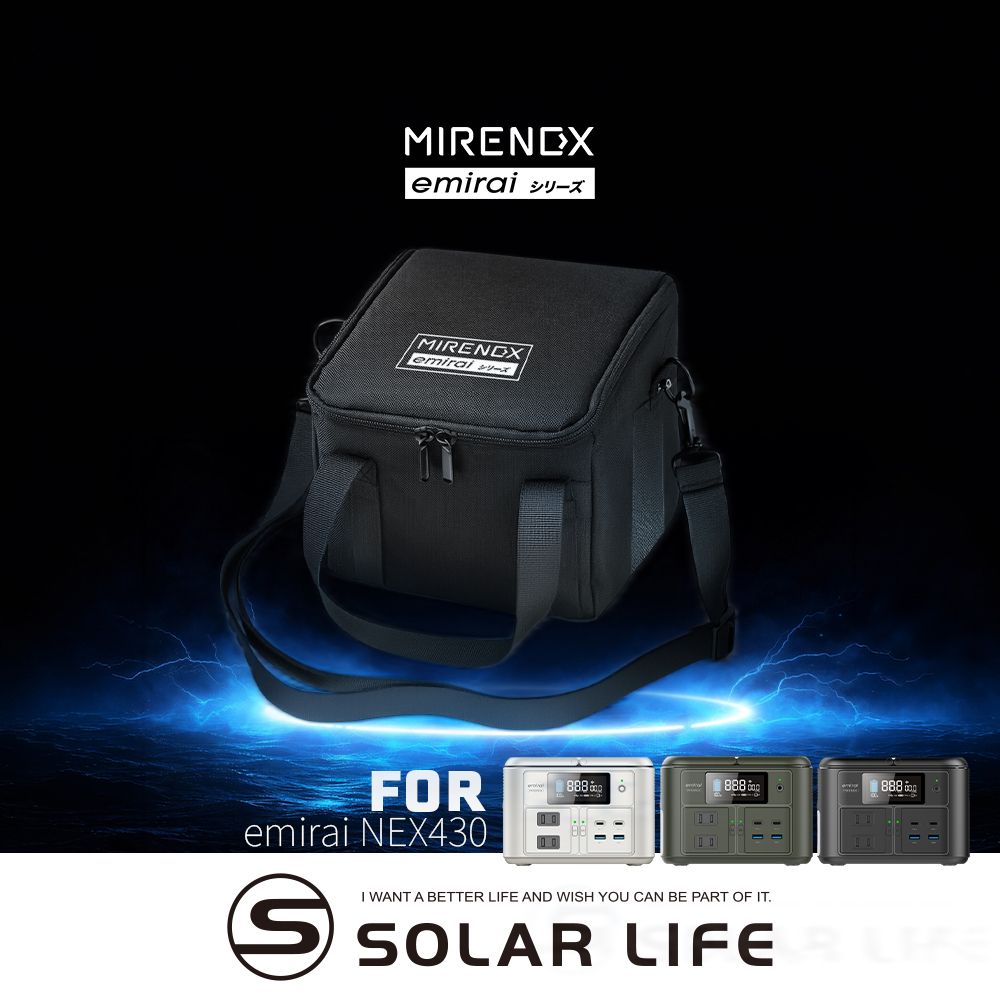 日本emirai MIRENEX NEX430 儲能小瓦力PRO專用 電源收納袋 電源收納袋 行動電源配件 戶外收納包 肩背手提袋 牛津布防撞包