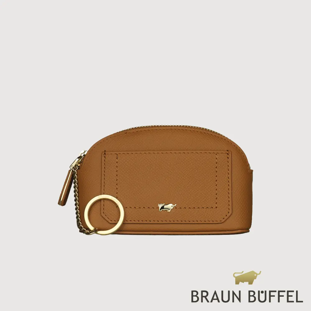 【BRAUN BUFFEL 德國小金牛】台灣總代理 婕娜 零錢包-麥色/BF2005-161A-BRA