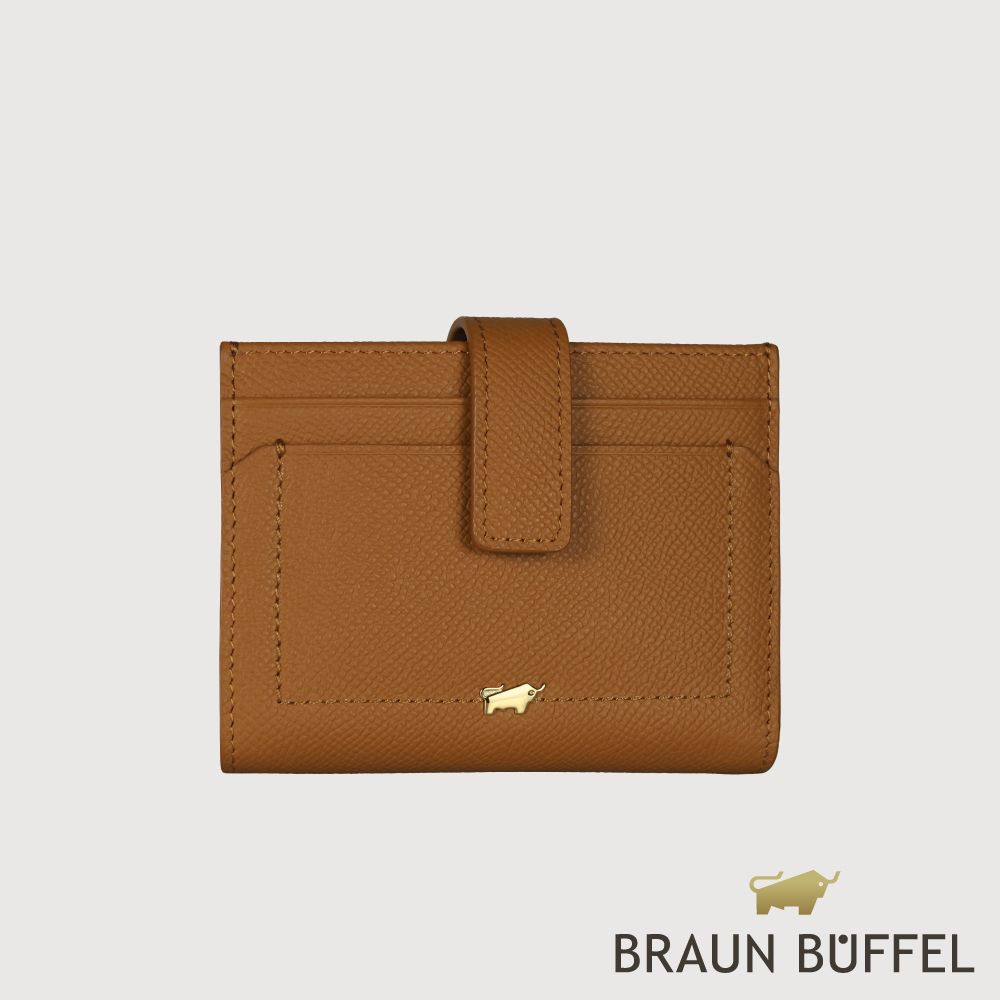【BRAUN BUFFEL 德國小金牛】台灣總代理 婕娜 7卡短夾-麥色/BF2005-404-BRA