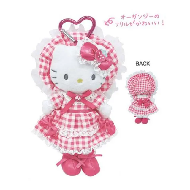 Hello Kitty 三麗鷗 長腿吊飾 粉色蘿莉塔 甜美粉紅洋裝 日本正版授權 /平行輸入