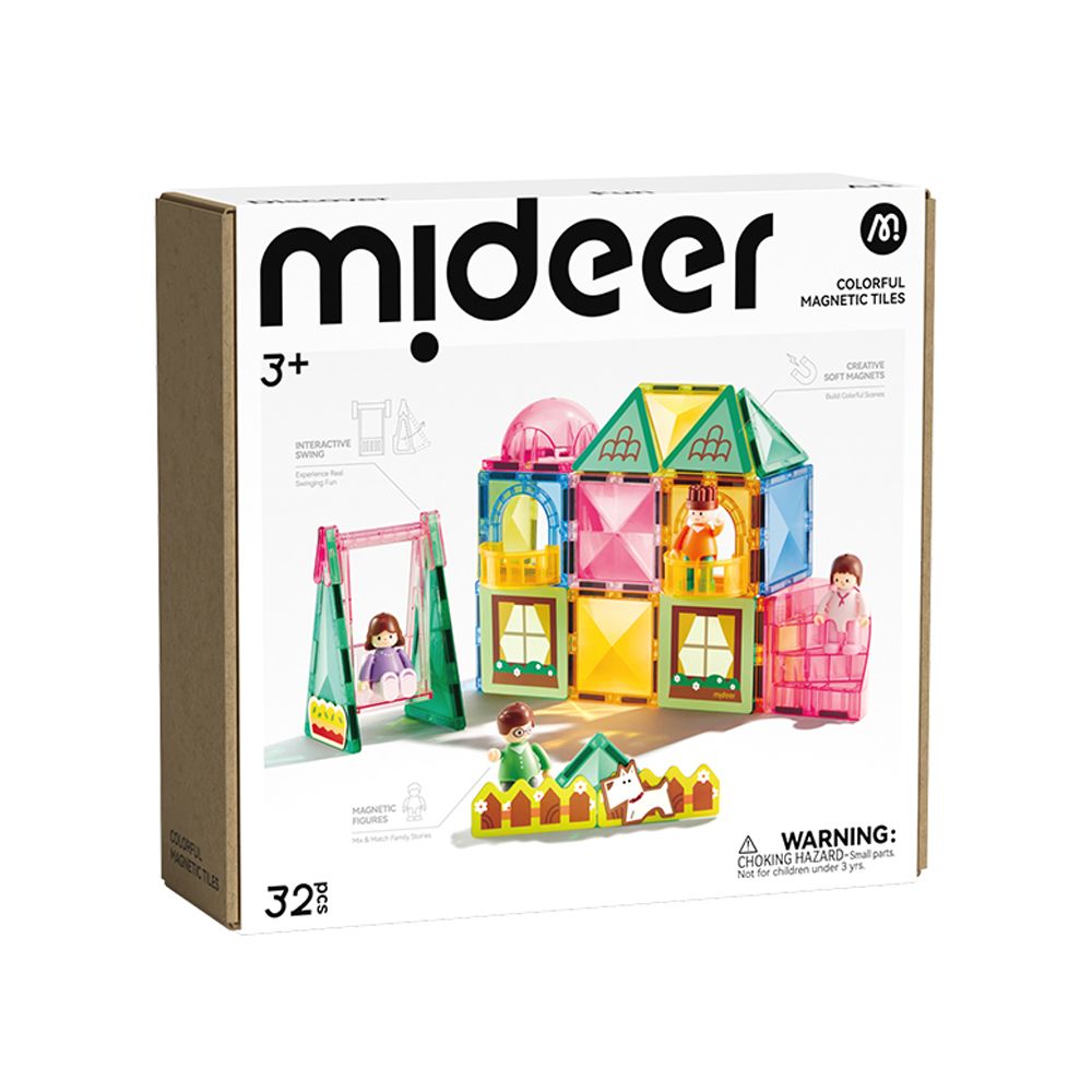 MiDeer多彩透光磁力片/ 可愛的家/ 32pcs