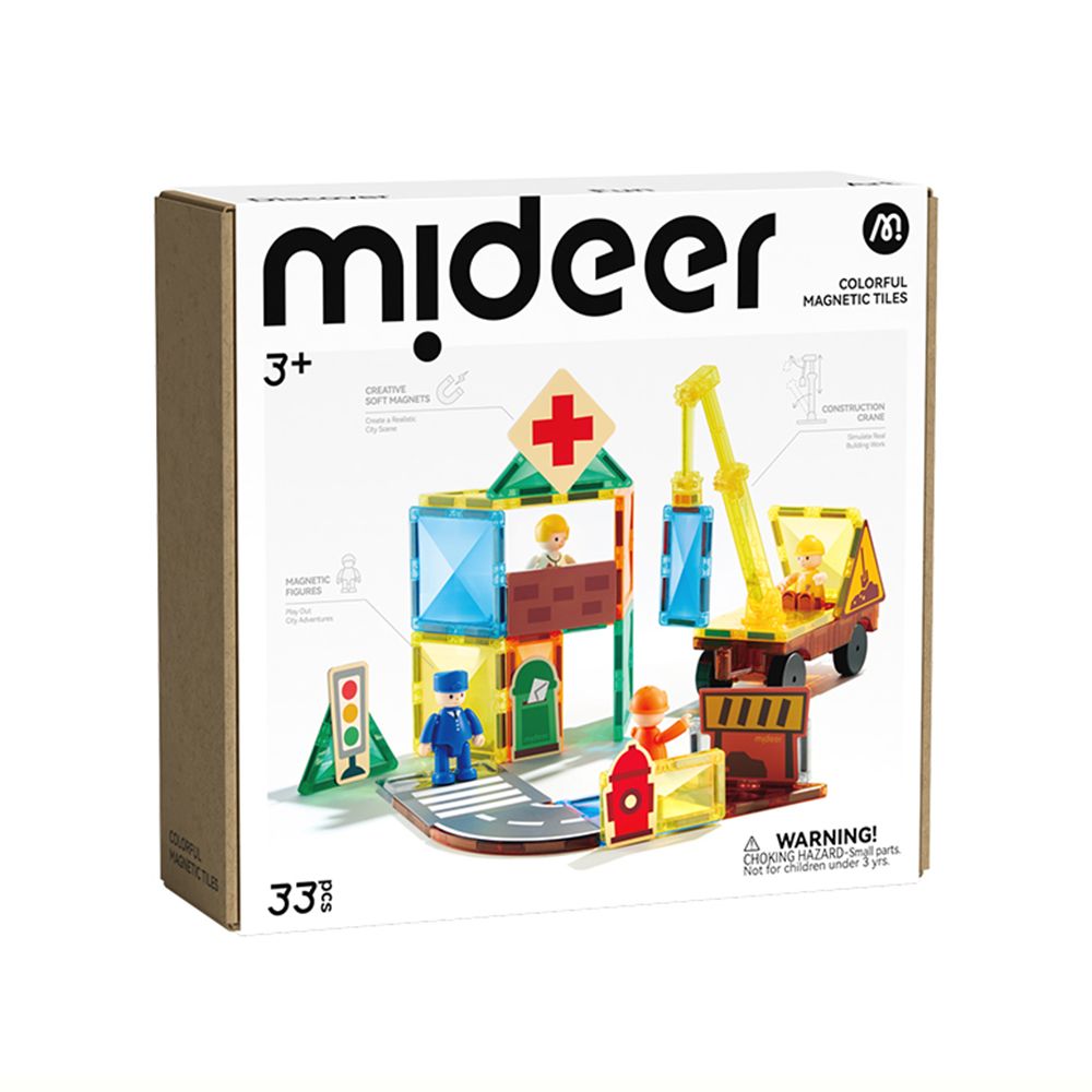 MiDeer多彩透光磁力片/ 城市英雄/ 33pcs