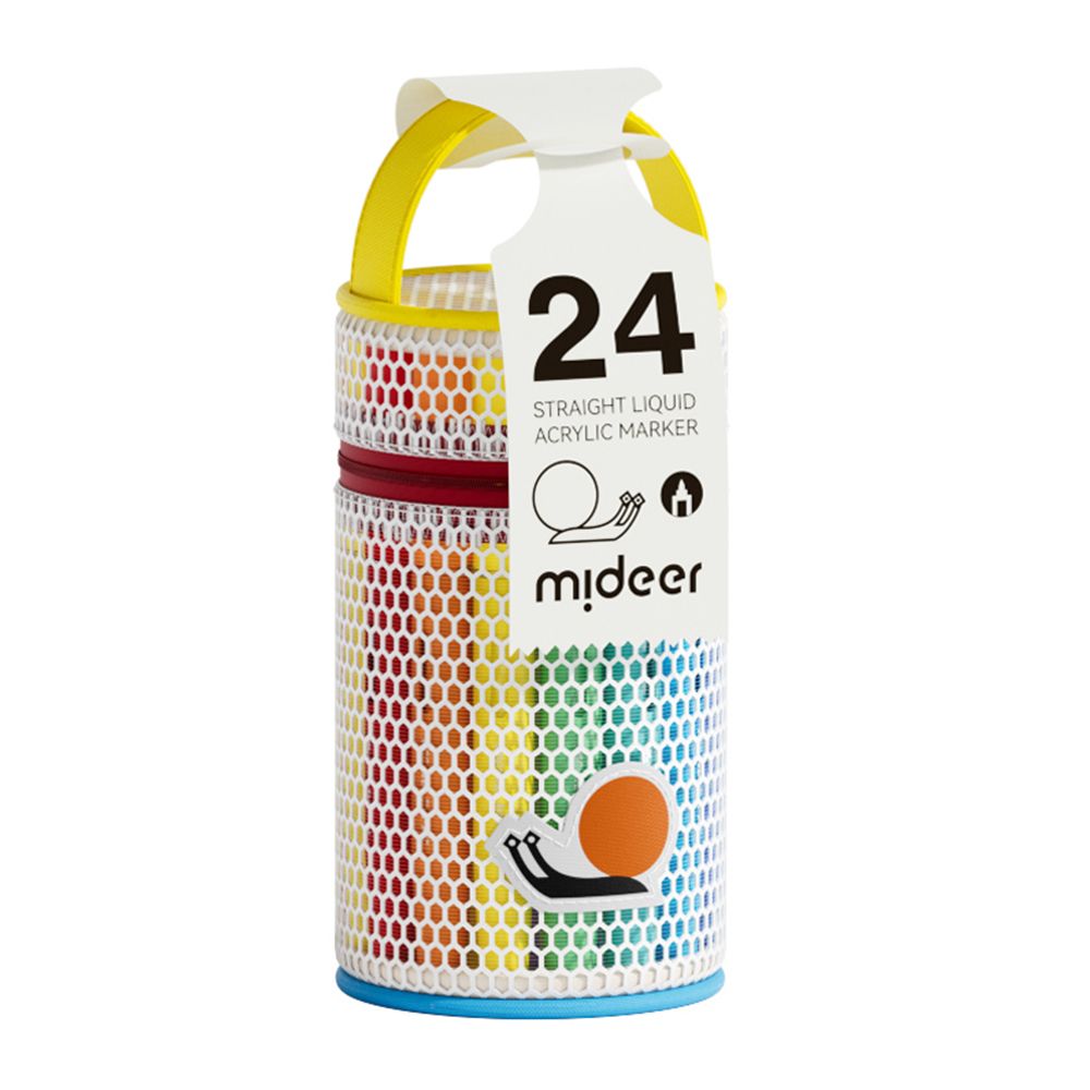 MiDeer壓克力麥克筆/ 手提網袋軟毛頭/ 24色