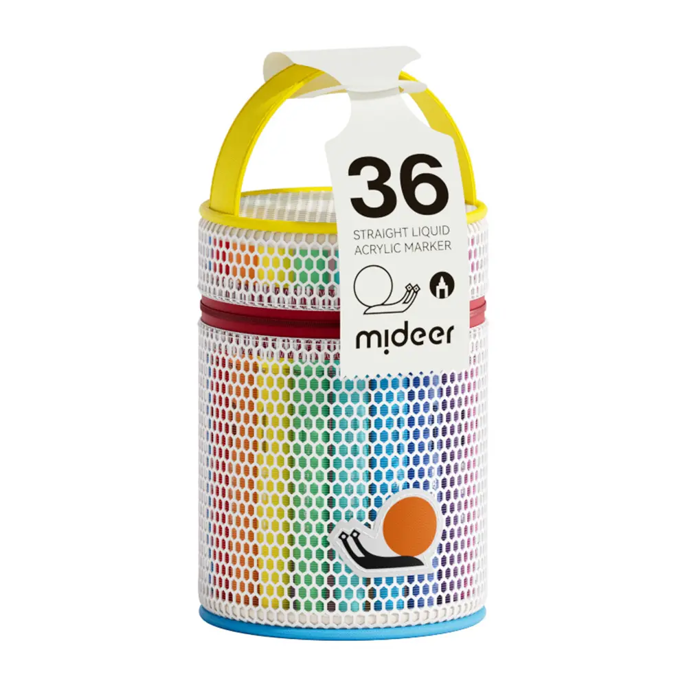 不斷色畫到底➤MiDeer壓克力麥克筆/ 手提網袋軟毛頭/ 36色