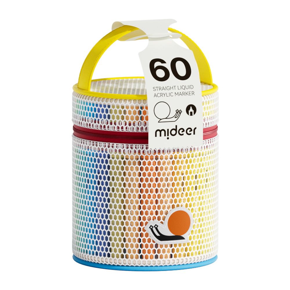 MiDeer壓克力麥克筆/ 手提網袋軟毛頭/ 60色