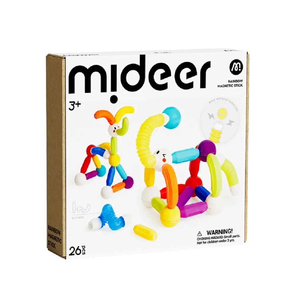 MiDeer幼兒加大版彩虹磁力棒&伸縮管遊戲組/ 26pcs