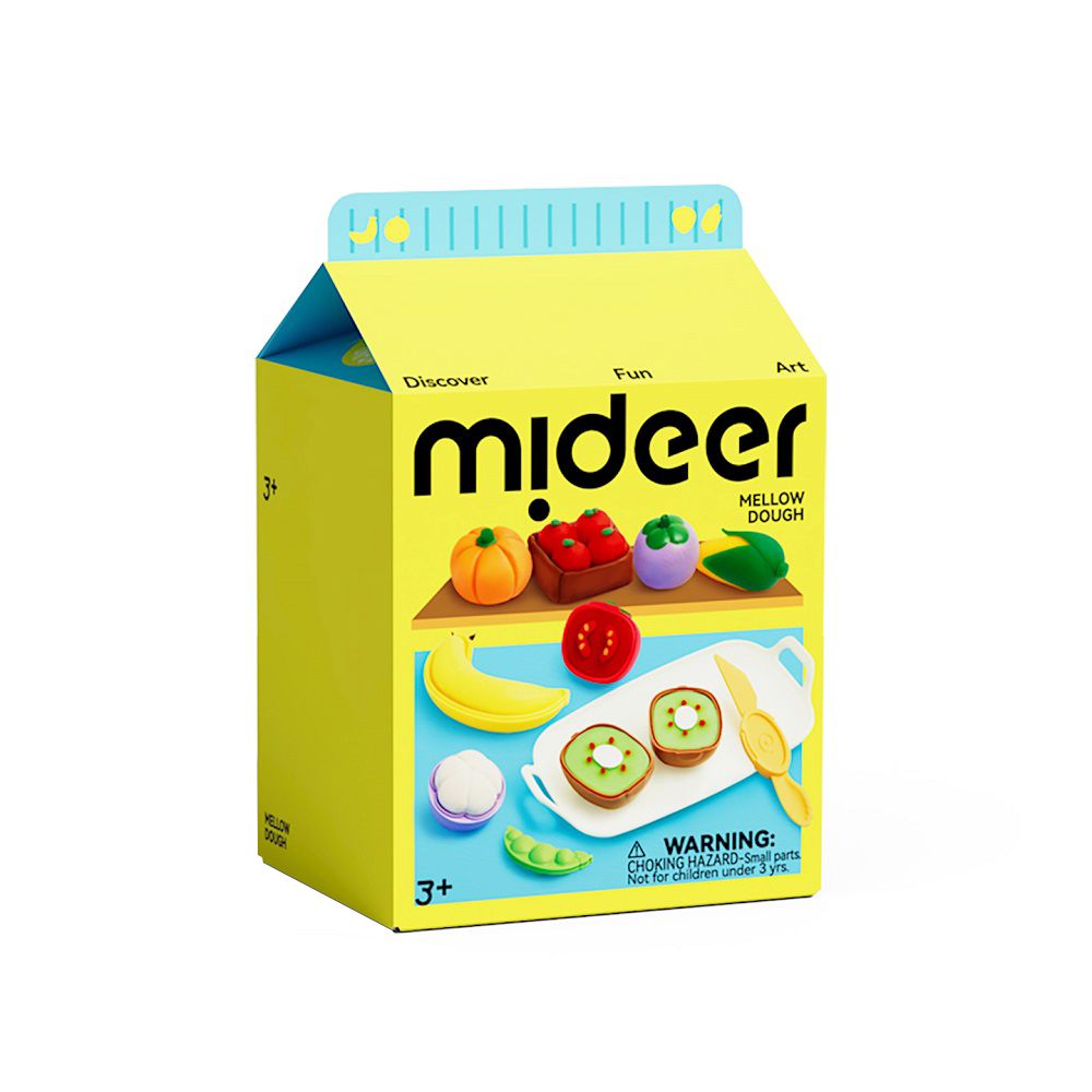 MiDeer兒童米黏土/ 認識蔬果模具遊戲組/ 10色