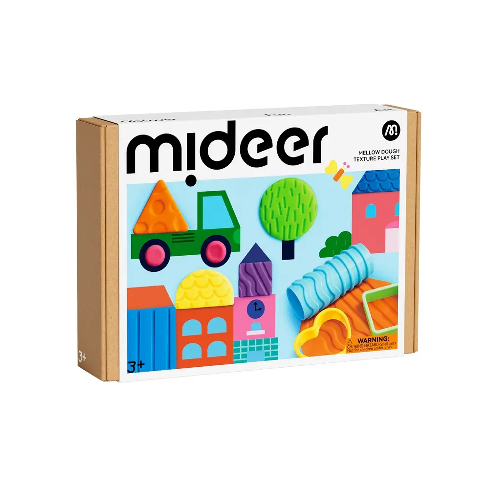MiDeer兒童米黏土/ 認識形狀紋理模具遊戲組/ 8色