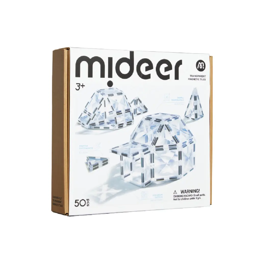 MiDeer多彩透光磁力片/ 星鑽透明/ 50片