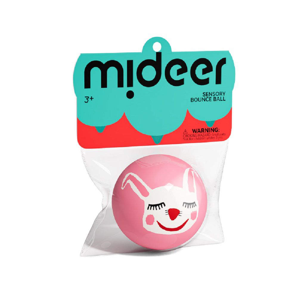 MiDeer迷你感官彈跳球/ 粉紅兔/ 6cm