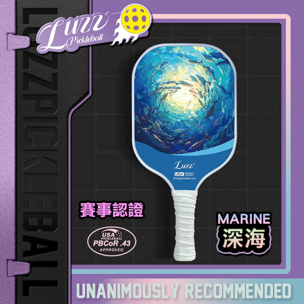 美國Luzz T700碳纖維匹克球拍/USAPA認證 Pickleball Paddle 碳纖維 比賽球拍 兒童球拍/ Marine 深海