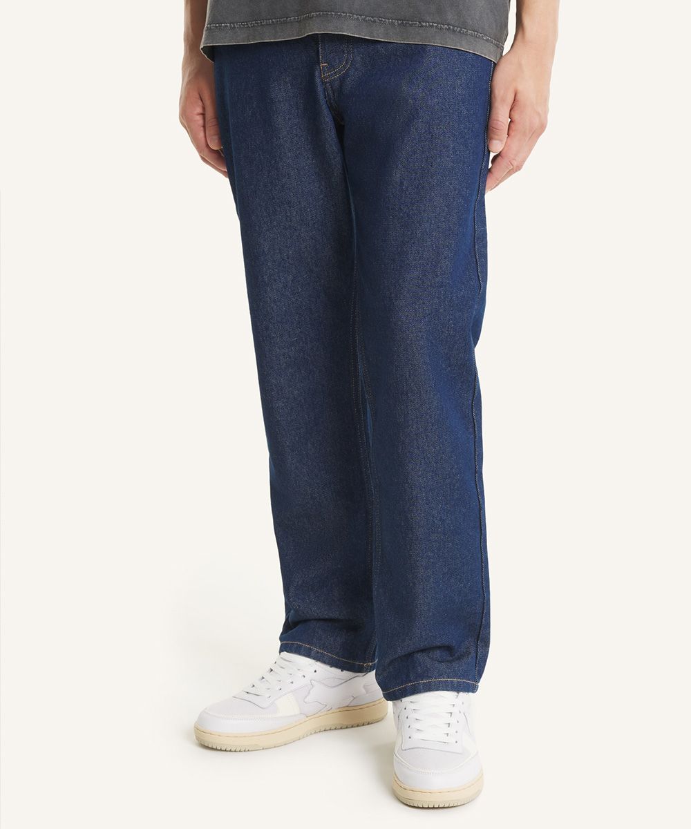 MAISON KITSUNÉ 靛藍直筒生丹寧褲/中性/男裝/ 33
