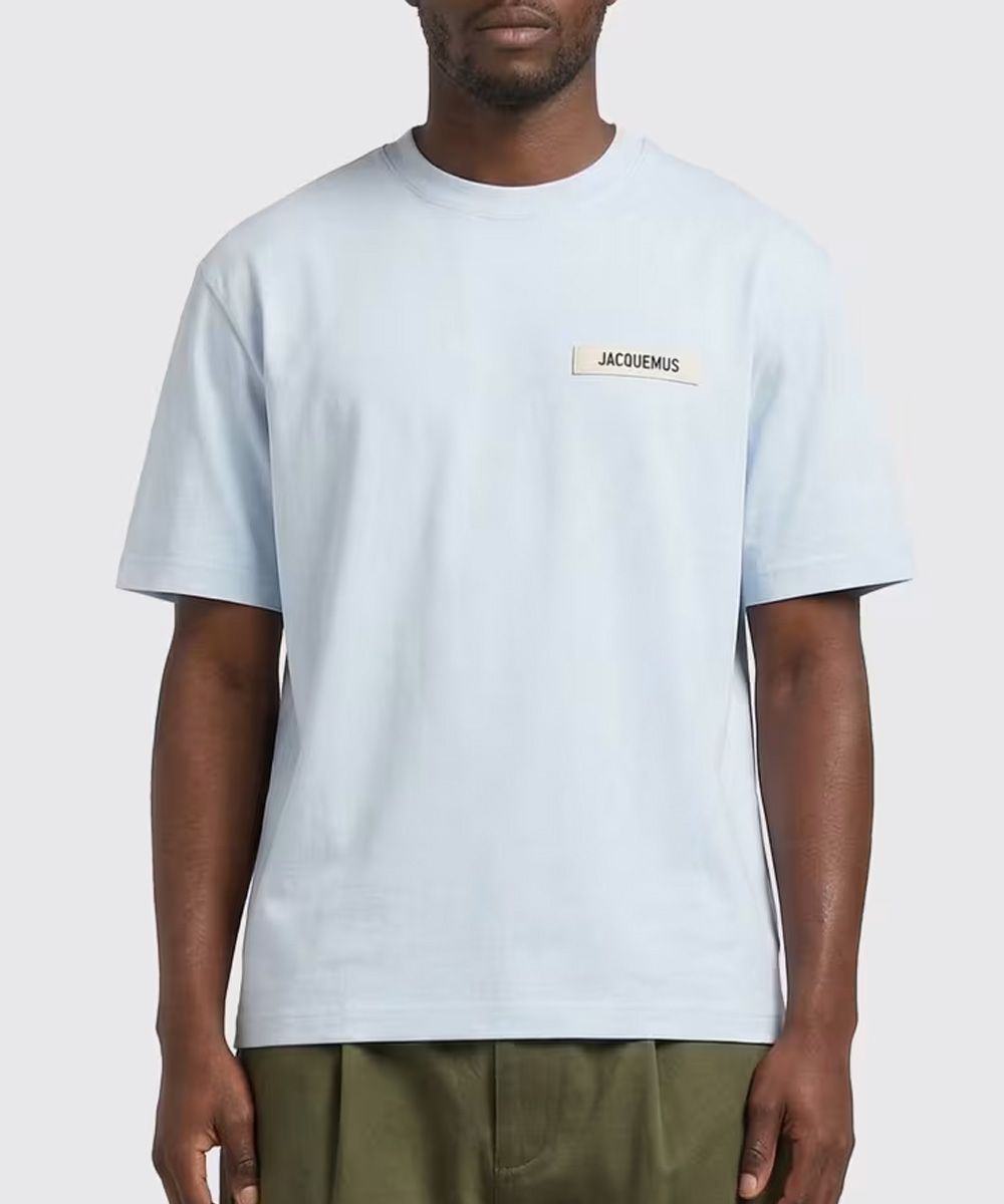 JACQUEMUS LOGO粉藍色短袖TEE/中性/ S
