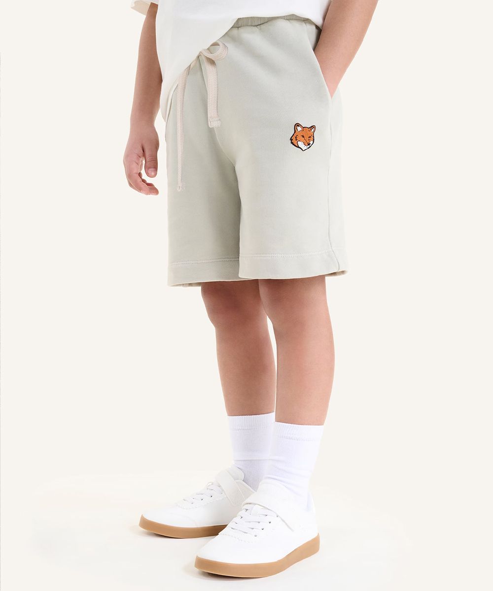 MAISON KITSUNÉ 太妃糖綠狐狸頭LOGO兒童運動短褲/ 89