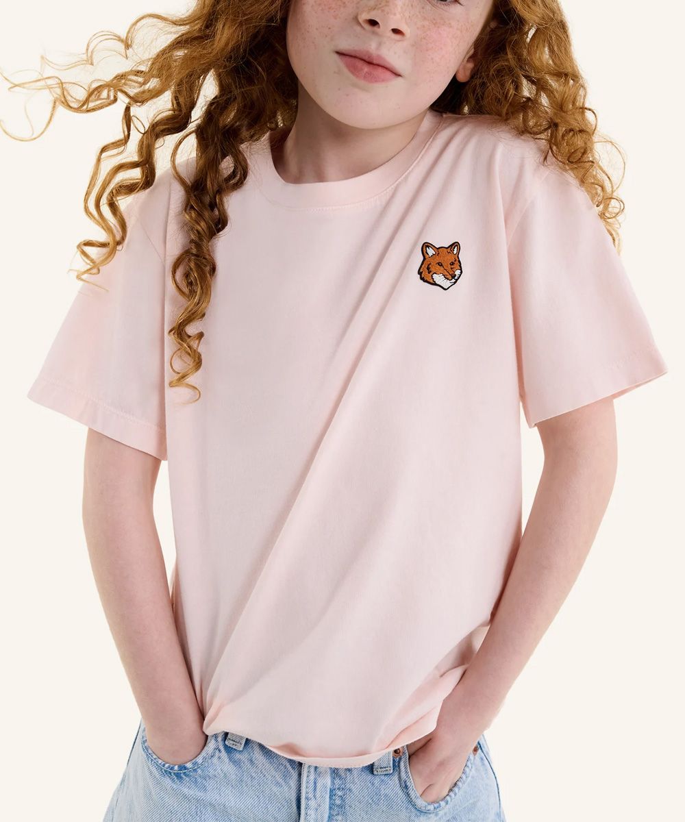 MAISON KITSUNÉ 棉花糖粉狐狸頭LOGO兒童短TEE/ 89
