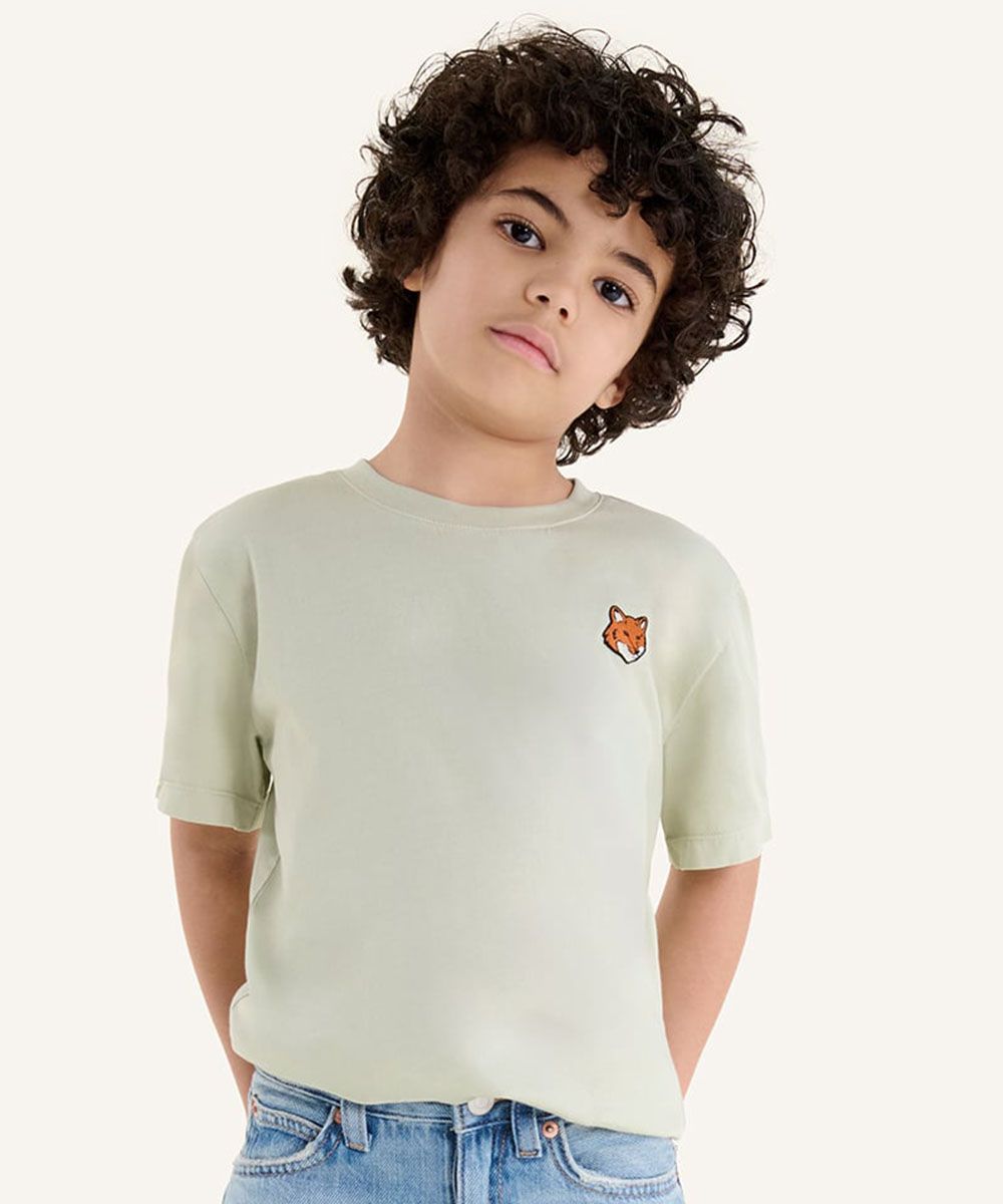 MAISON KITSUNÉ 太妃糖綠狐狸頭LOGO兒童短TEE/ 12