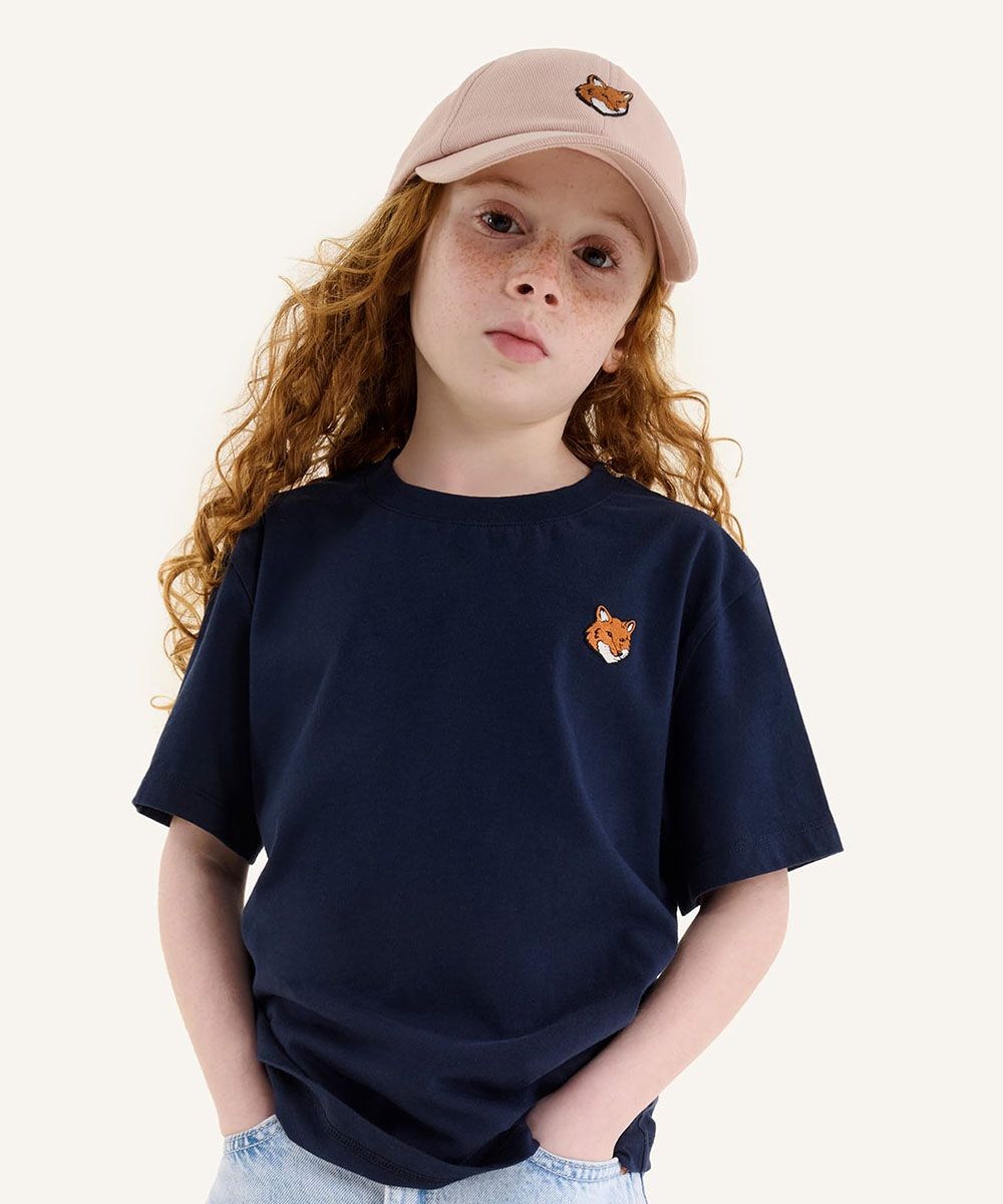 MAISON KITSUNÉ 經典海軍藍狐狸頭LOGO兒童短TEE/ 89