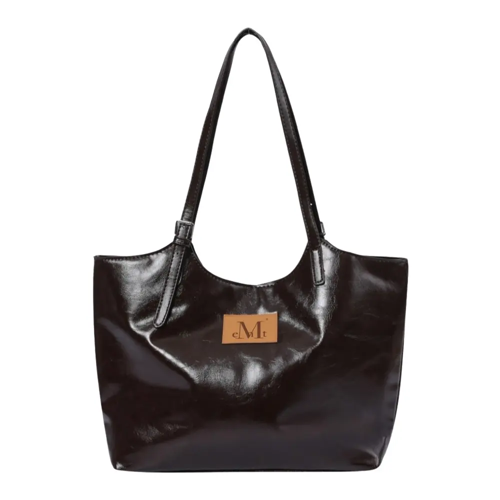 韓國 MUCENT ARMAND FRONT BUCKLE LEATHER SHOULDER BAG 磁扣皮革質感肩背包 棕色Brown