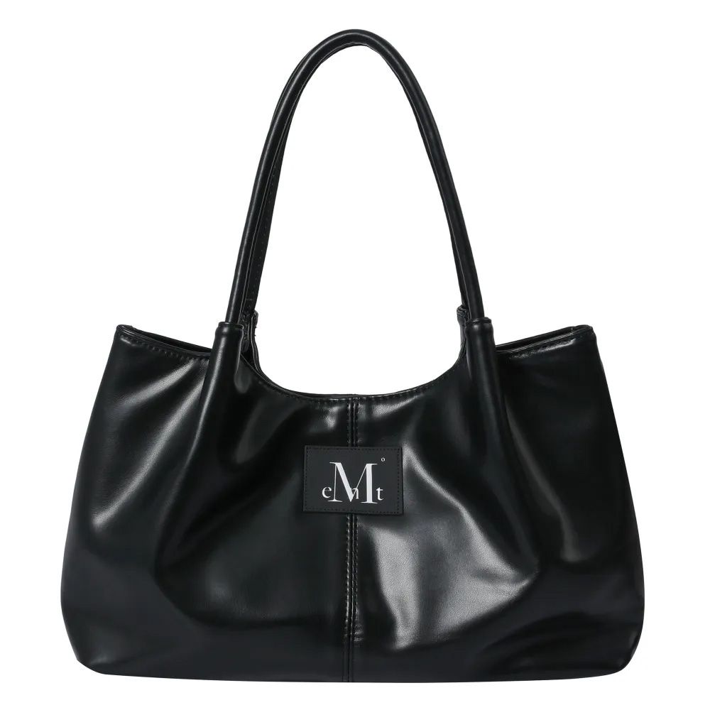 韓國 MUCENT EPEE MIDDLE STITCH LEATHER TOTE BAG 中線車縫皮革托特包 黑色Black