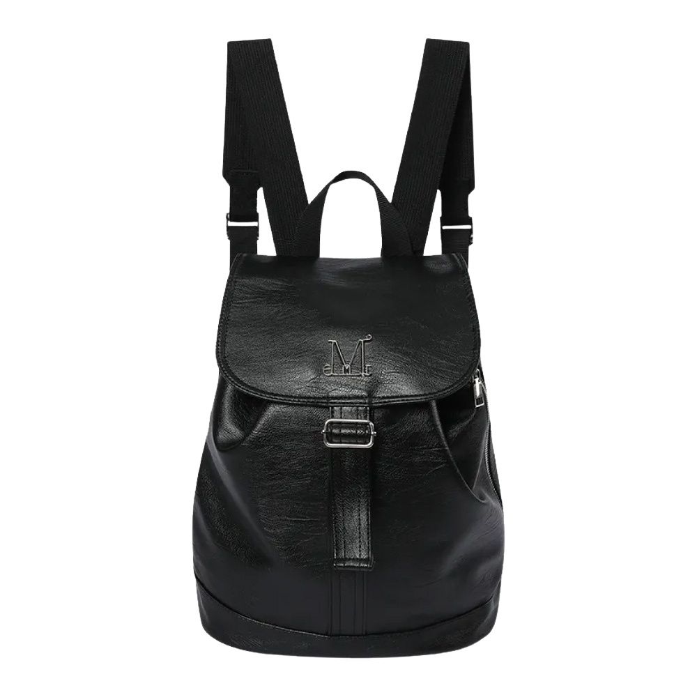 韓國 MUCENT MUTE METAL LOGO LEATHER MINI BACK PACK 金屬Logo皮革迷你後背包 黑色Black