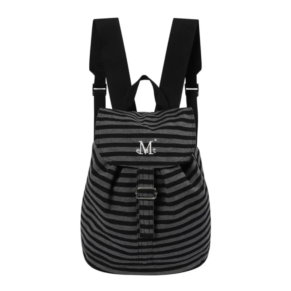 韓國 MUCENT MUTE STRIPE MINI BACK PACK 條紋輕量迷你後背包 黑灰條紋Black-Gray