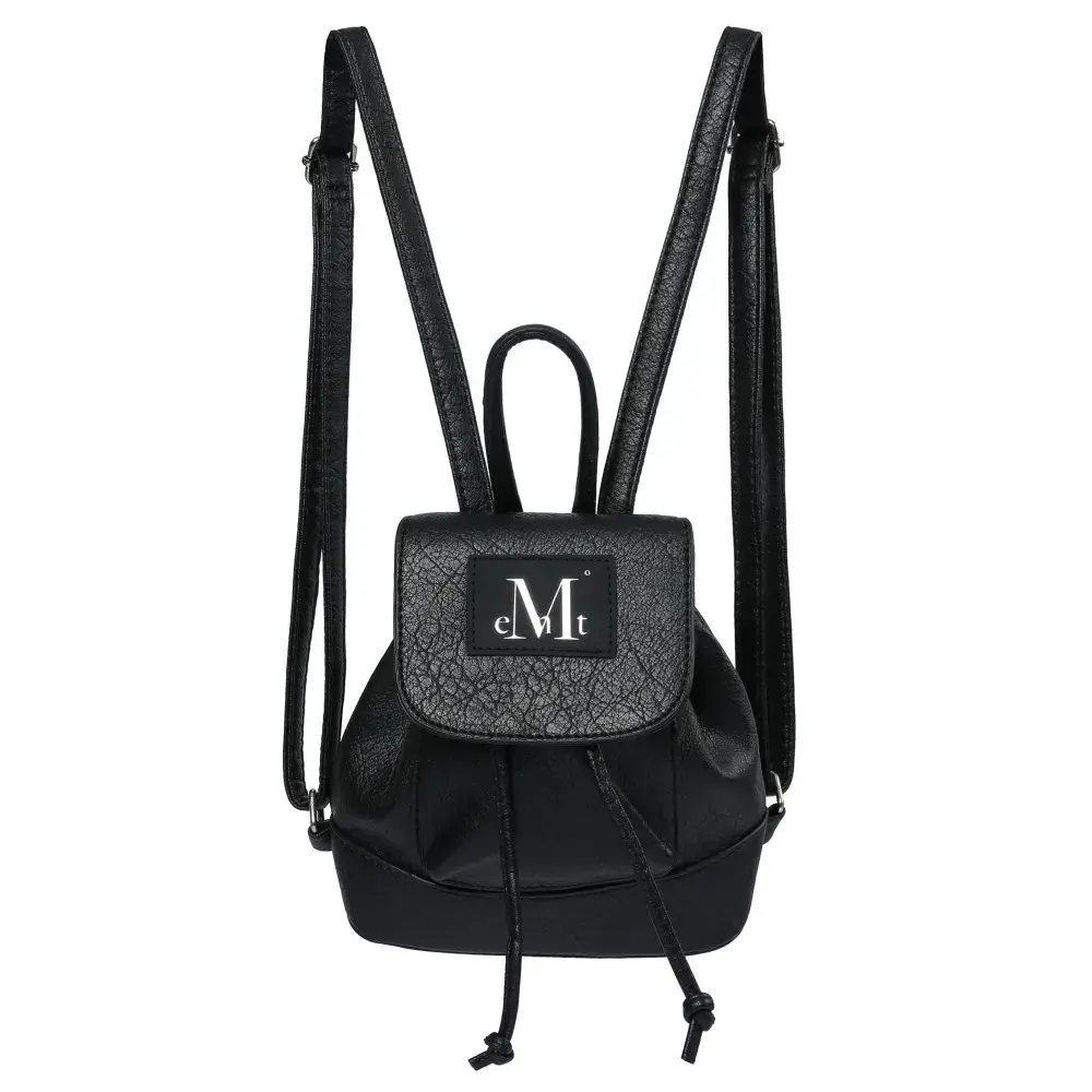 韓國 MUCENT RENO CRACK ROUND MINI BACKPACK 裂紋皮革質感圓弧迷你後背包 黑色Black