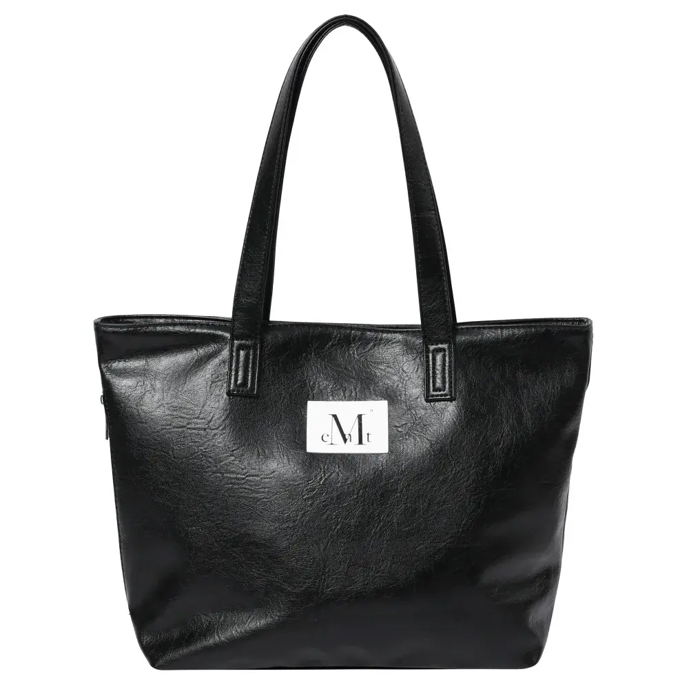 韓國 MUCENT RIENNE SIDE ZIPPER LEATHER SHOULDER BAG 側邊拉鍊皮革質感肩背包 黑色Black