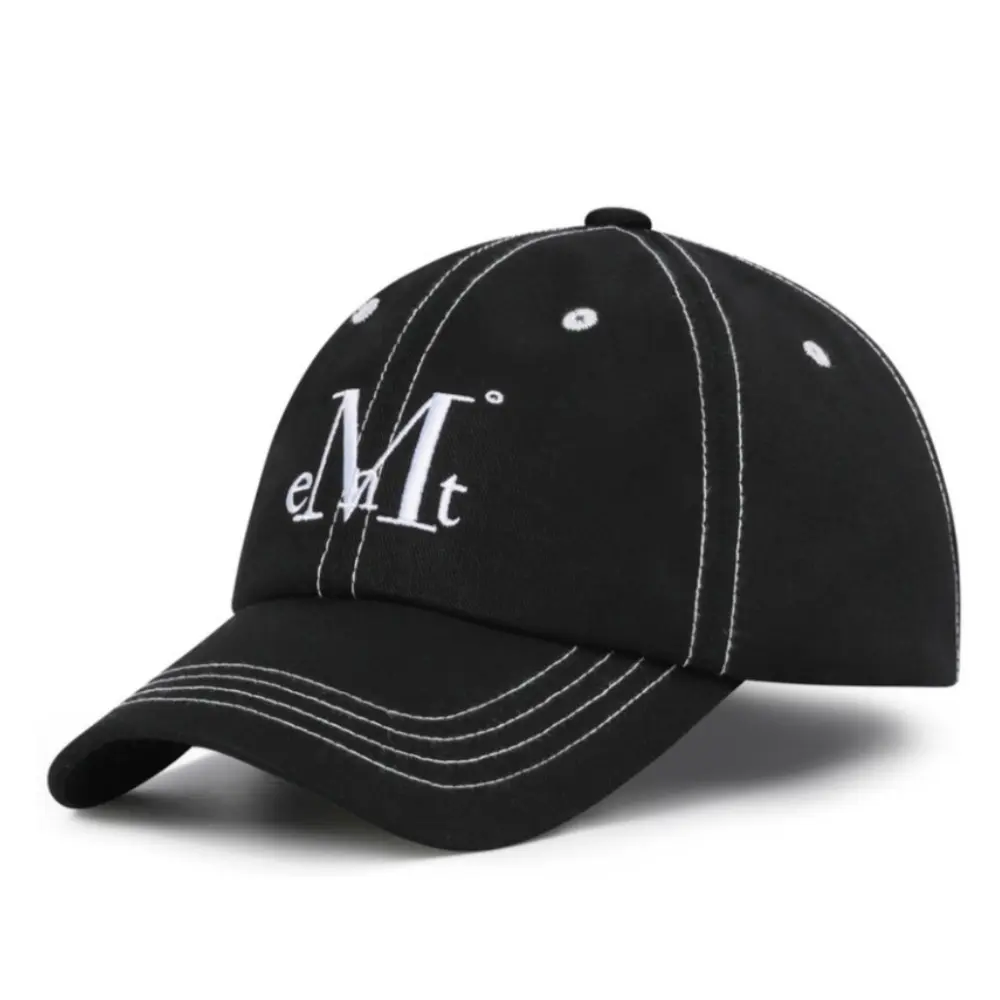 韓國 MUCENT SIGNATURE BALL CAP 經典素色百搭棒球帽 縫線黑StitchBlack