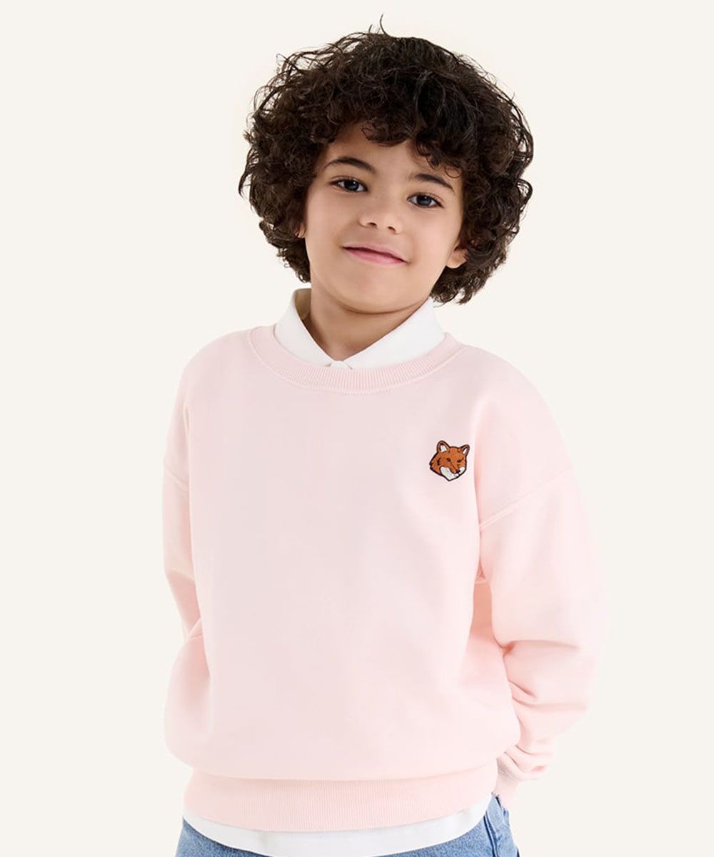 MAISON KITSUNÉ 棉花糖粉狐狸頭LOGO兒童衛衣/ 67