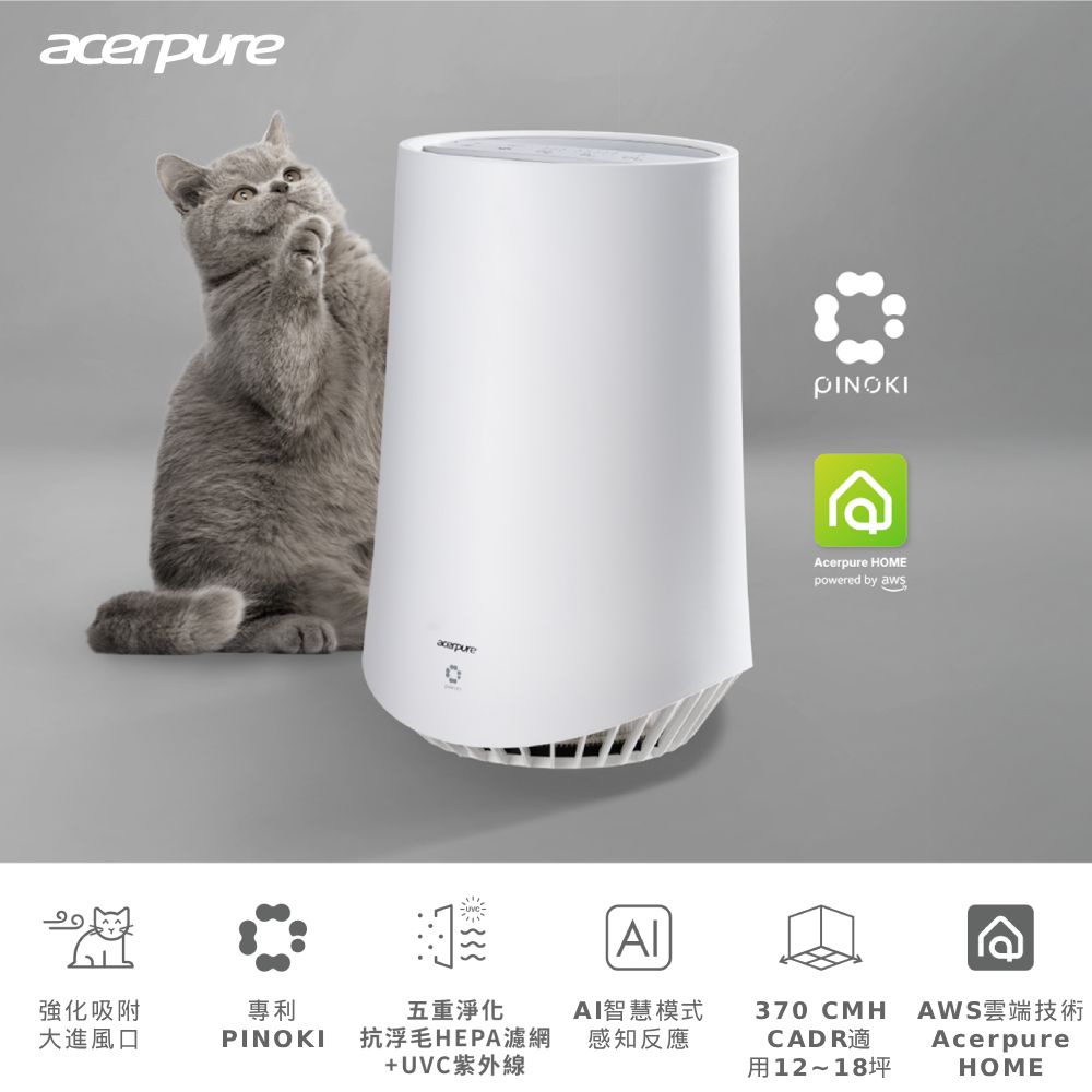 Acerpure PRO P5 MAX 毛管家 智慧寵物空氣清淨機 AP755-30W