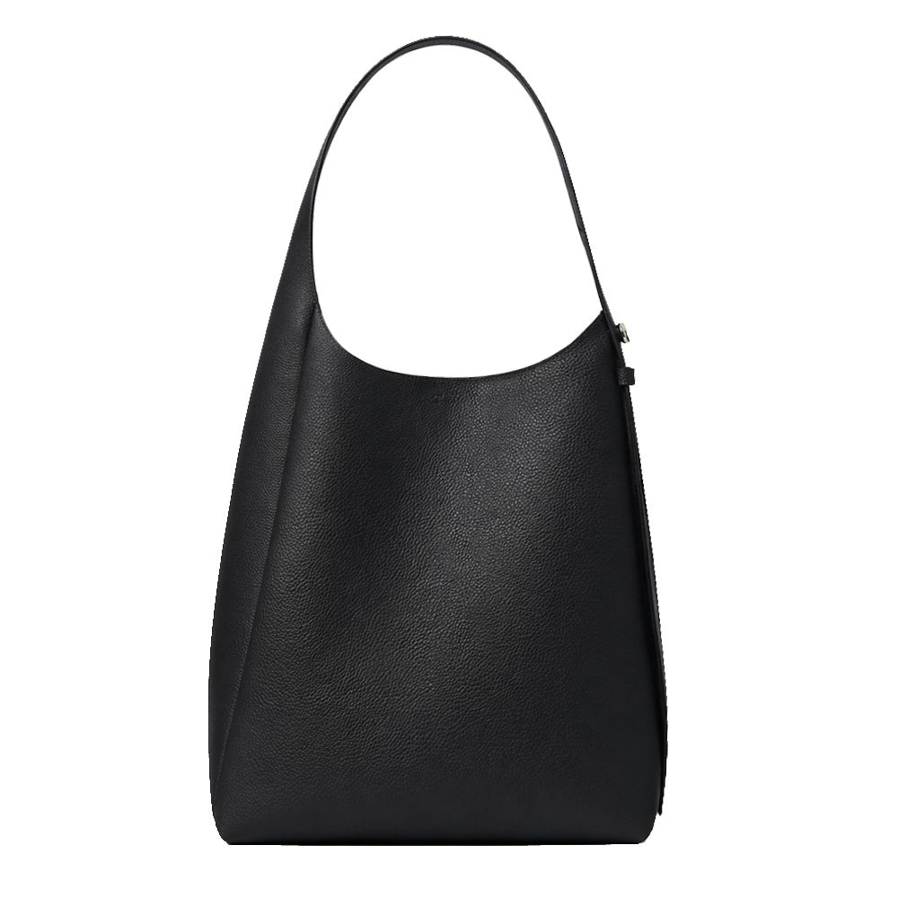 TORY BURCH Romy Hobo 荔枝紋肩背包-中(多色選)/平行輸入/ 黑色