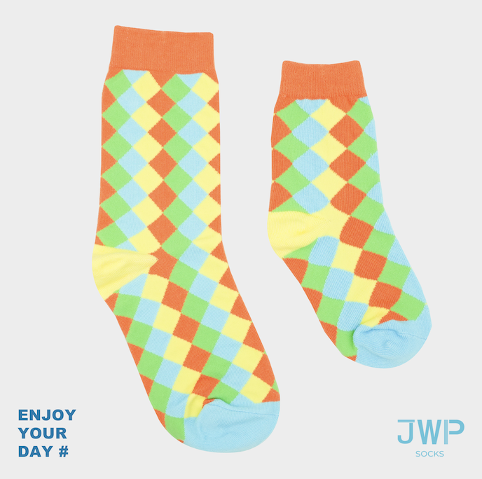 JWP socks中筒襪/ 夏日像素/ 兒童款