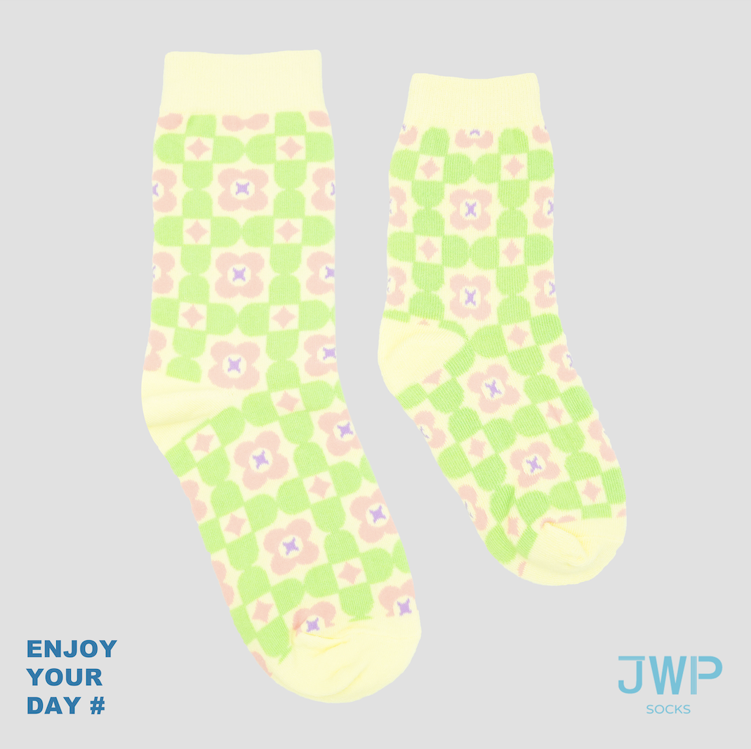 JWP socks中筒襪/ 紅花綠葉/ 兒童款