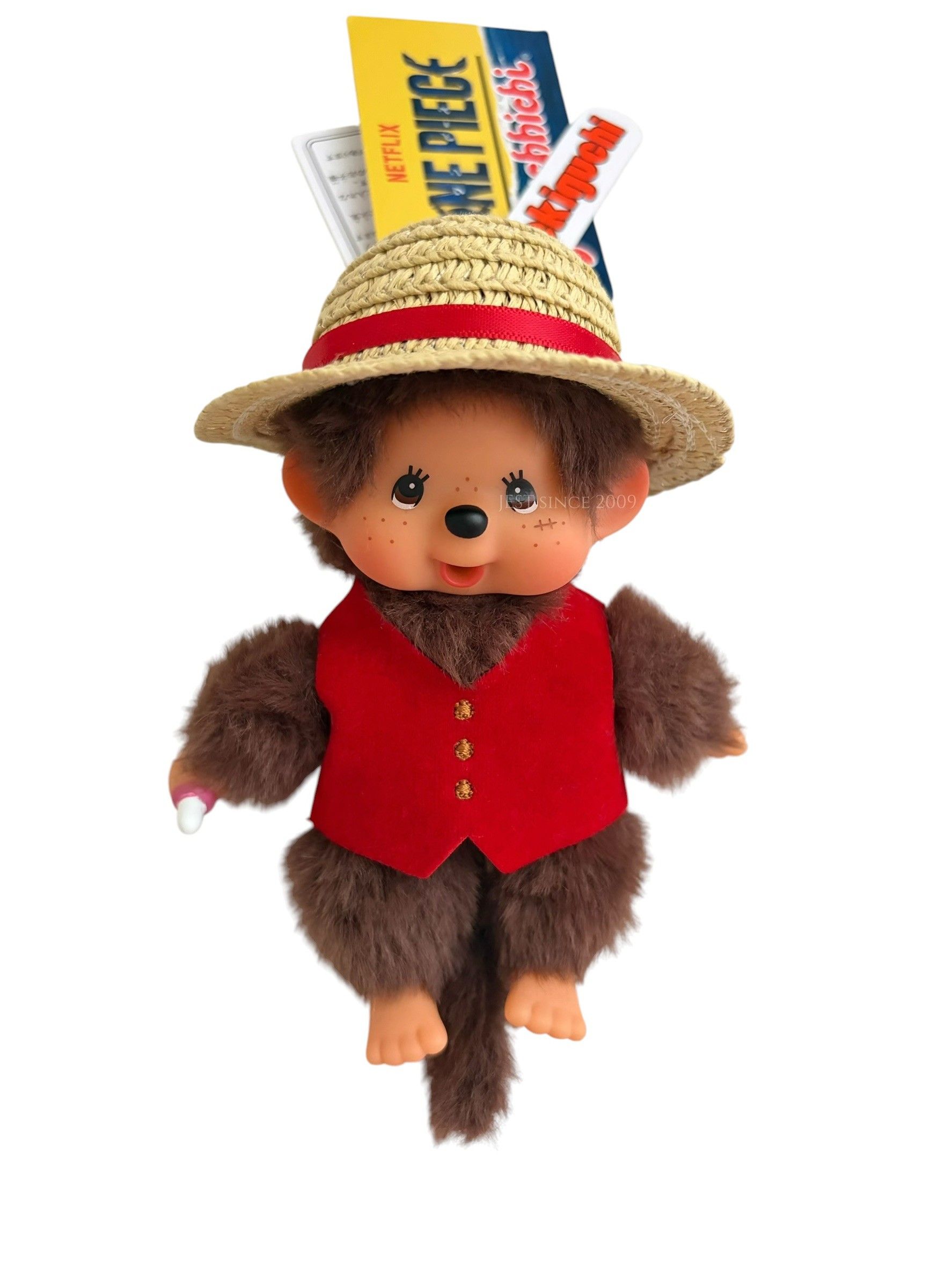 【現貨】日本限定 超人氣聯名 Monchhichi x Netflix 海賊王 路飛吊飾(206063/棕/紅/草帽/海賊王/草帽小子/蒙奇奇/平行輸入)