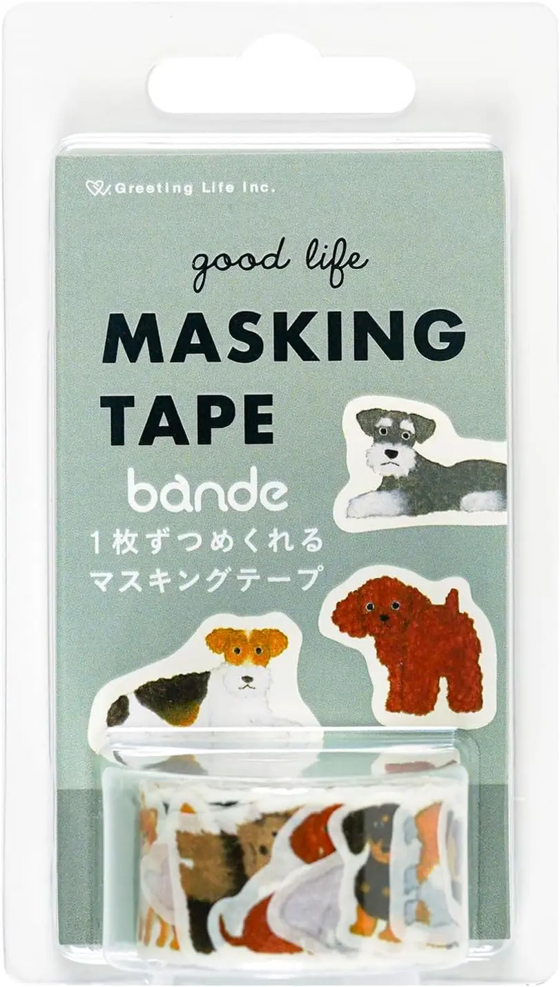 日本 Greeting Life bande 貼紙型裝飾膠帶/ 米津祐介/ 狗