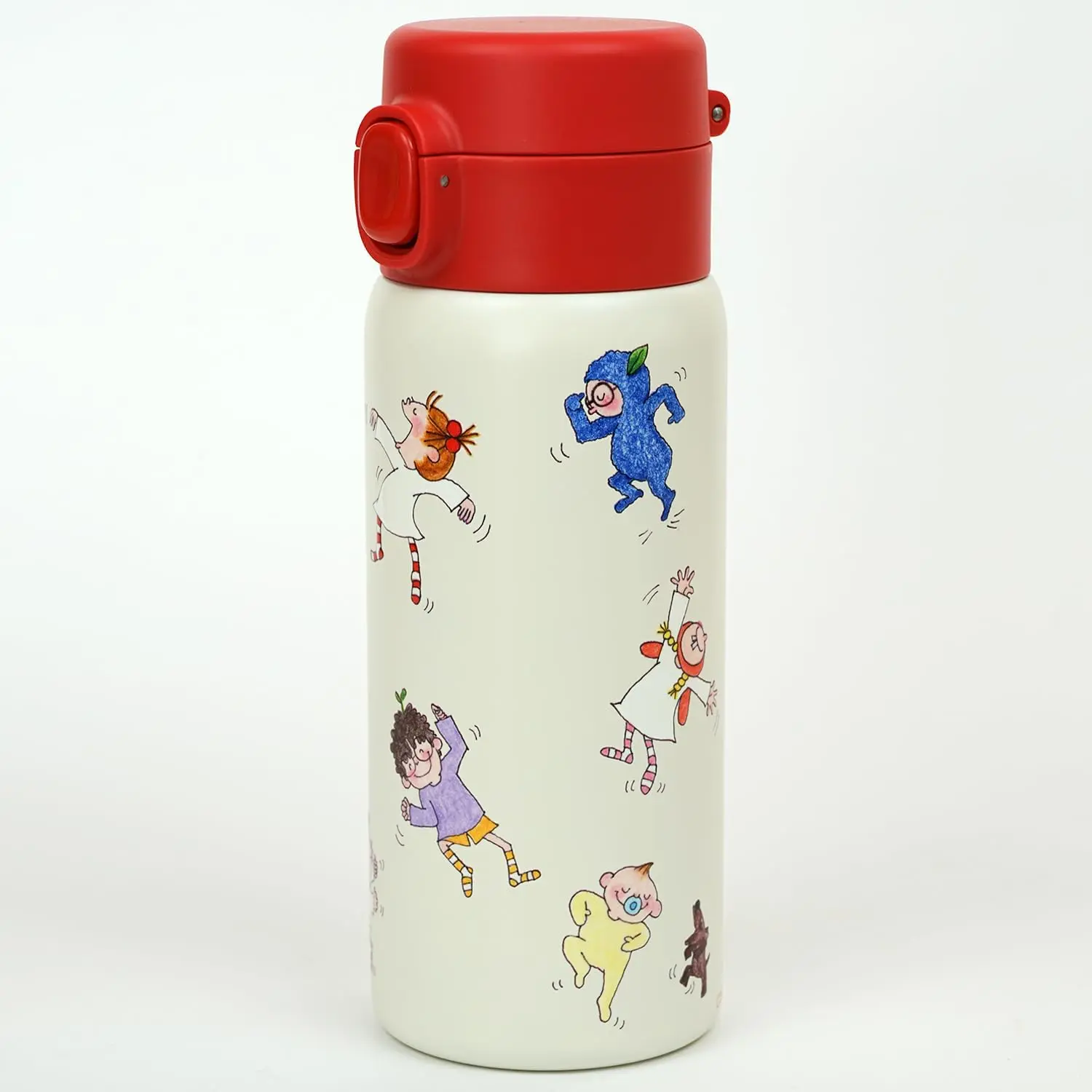 日本 Greeting Life 按壓式不鏽鋼水壺/ 350ml/ COCO
