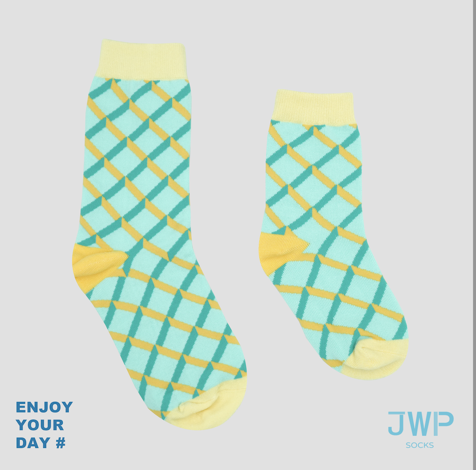 JWP socks中筒襪/ 薄荷緞帶/ 成人款