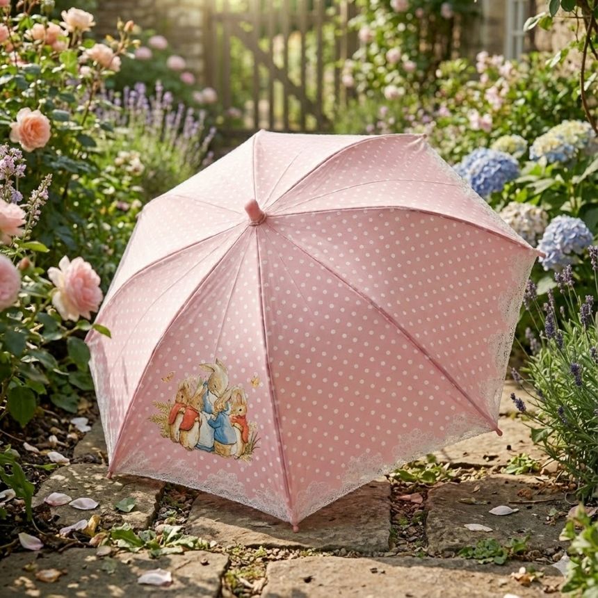 618年中狂歡慶~【比得兔】PETER RABBIT 家族粉紅色兒童直傘