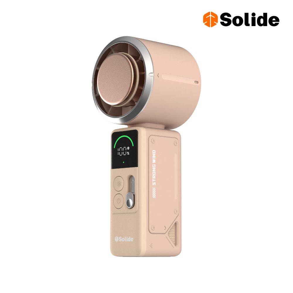 solide 索力得 COOL 數位顯示渦輪冰鎮風扇 手持風扇/ 粉色