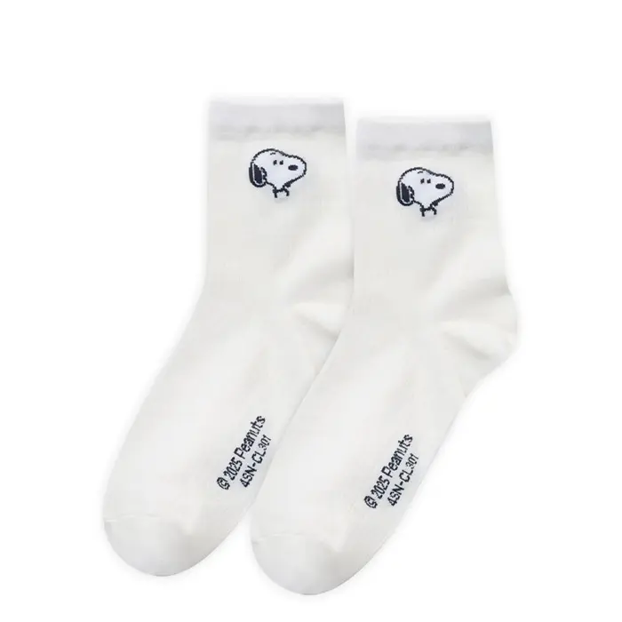 【ONEDER旺達棉品】/ 三麗鷗 史奴比 大耳狗涼感中筒襪/ 史努比-01/ 22-26