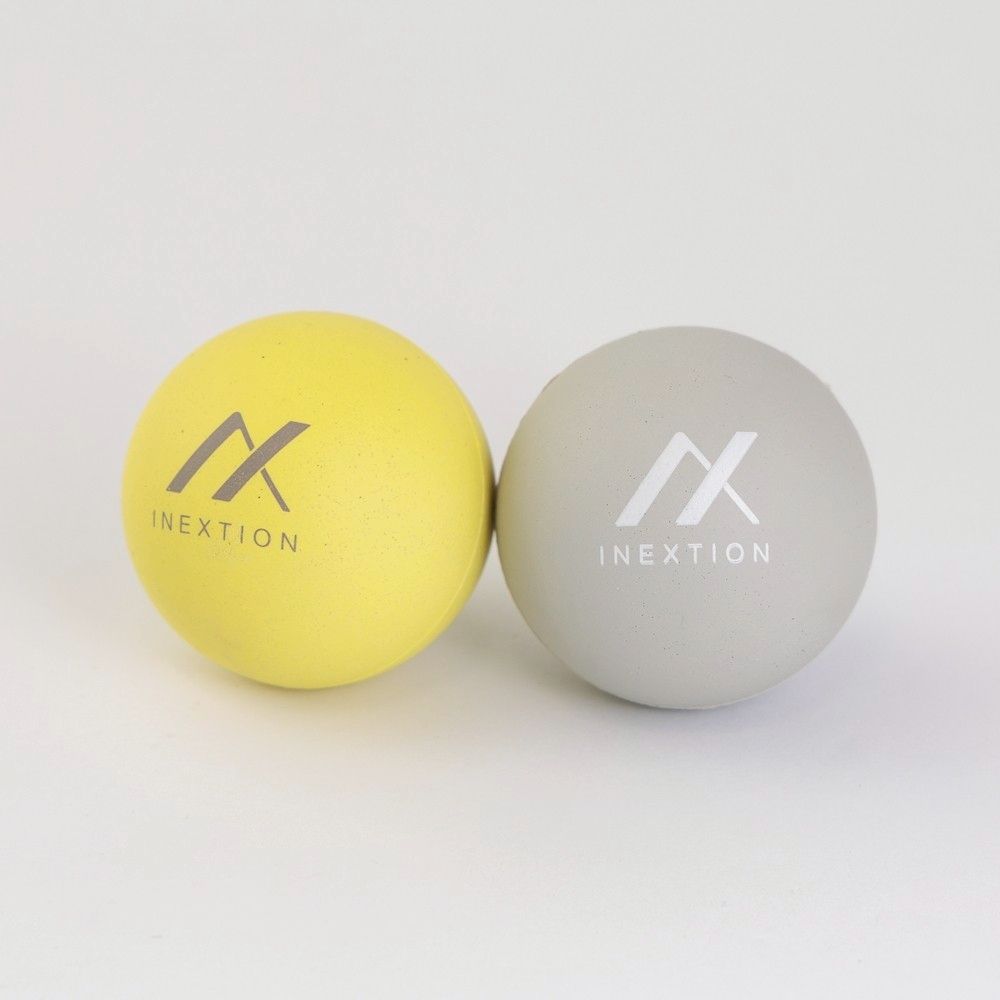 【INEXTION】Therapy Balls 筋膜按摩療癒球 - 泡泡糖新色版 (2入)/ 靜謐灰 65D + 晨曦黃 50D