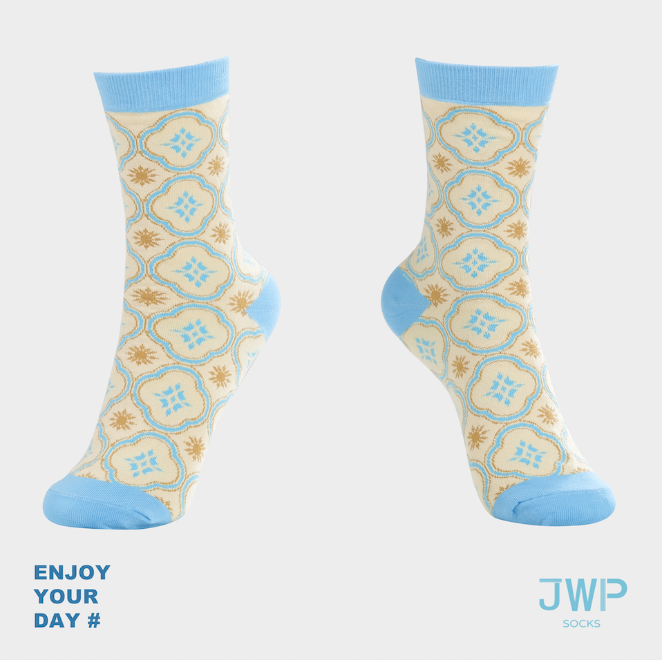 JWP socks中筒襪/ 牛奶糖蘇打/ 成人款