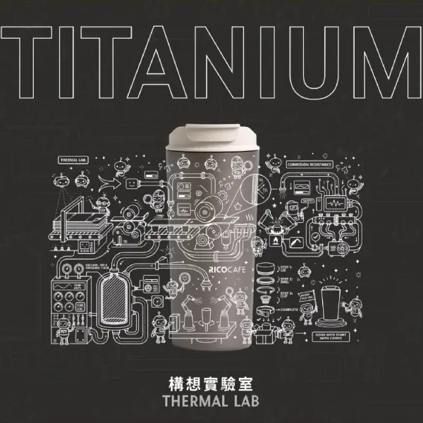 RICOCAFE x 構想實驗室Ti日日杯/ 600ml/ 極簡白
