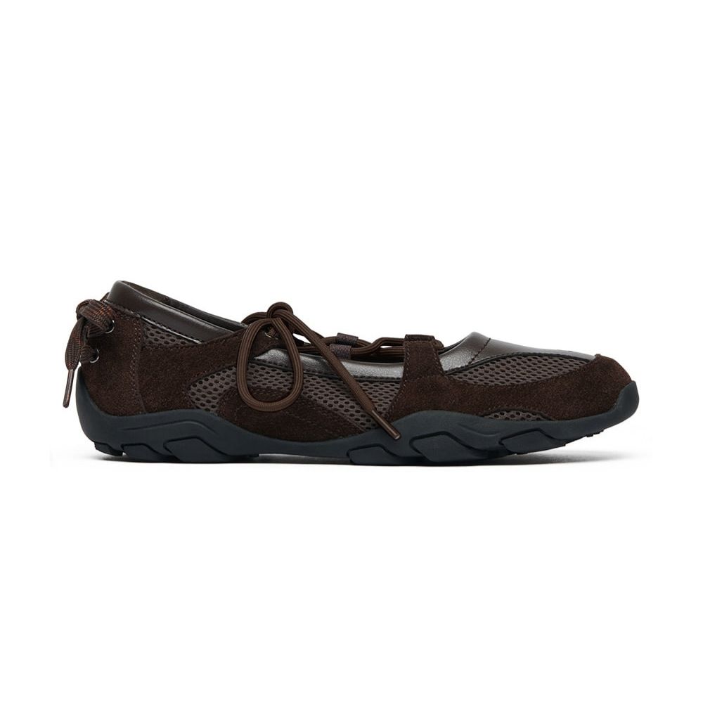 韓國 Rockfish Weatherwear NICOLE WEAVING LACEUP SNEAKERS V2 編織綁帶休閒鞋/ 巧克力色 CHOCO/ 預購 23 cm