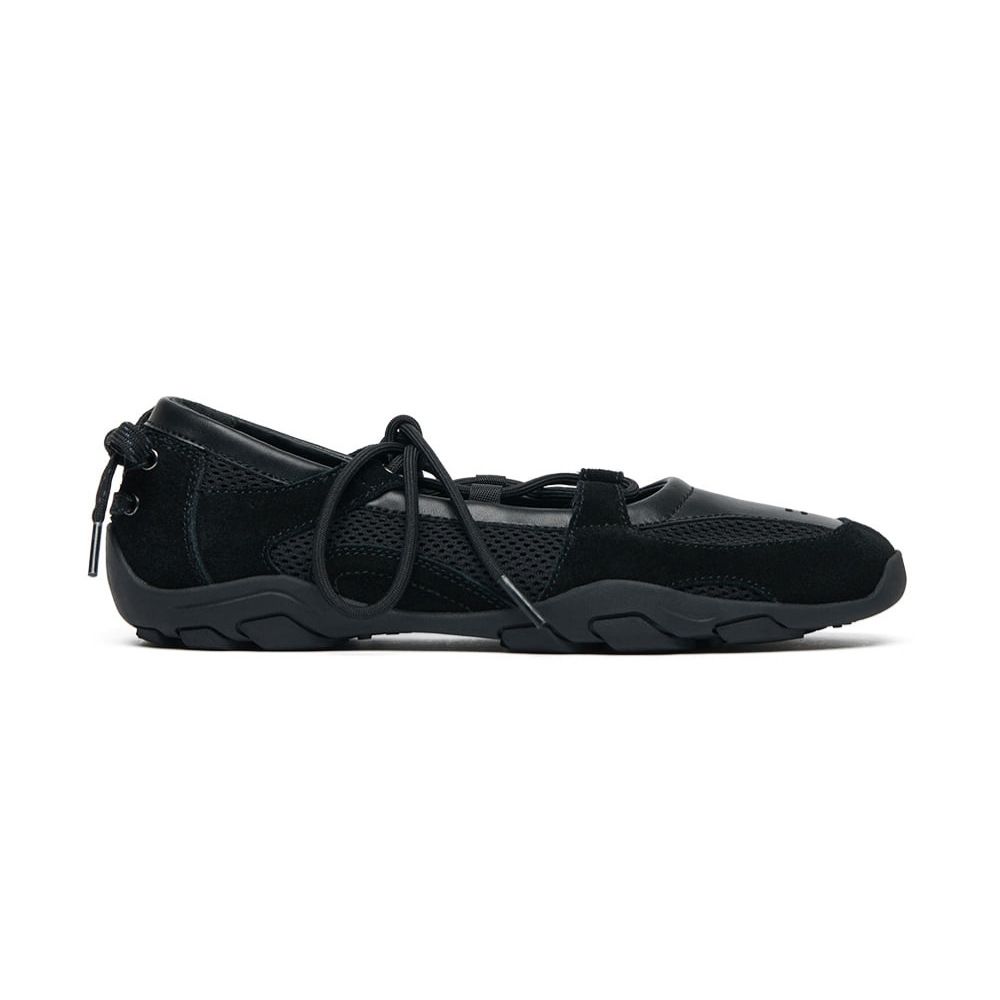 韓國 Rockfish Weatherwear NICOLE WEAVING LACEUP SNEAKERS V2 編織綁帶休閒鞋/ 黑色 BLACK/ 預購 23 cm
