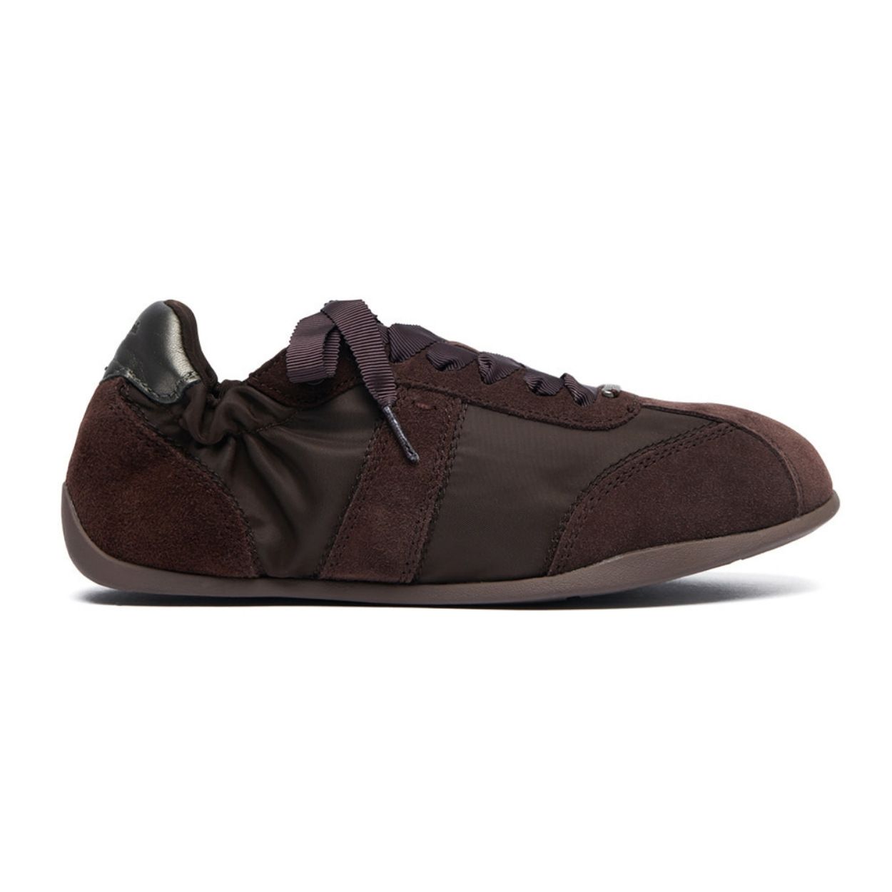 韓國 Rockfish Weatherwear SCRUNCH FLAT SNEAKERS 皺褶綁帶平底休閒鞋/ 棕色 BROWN/ 預購 24.5 cm