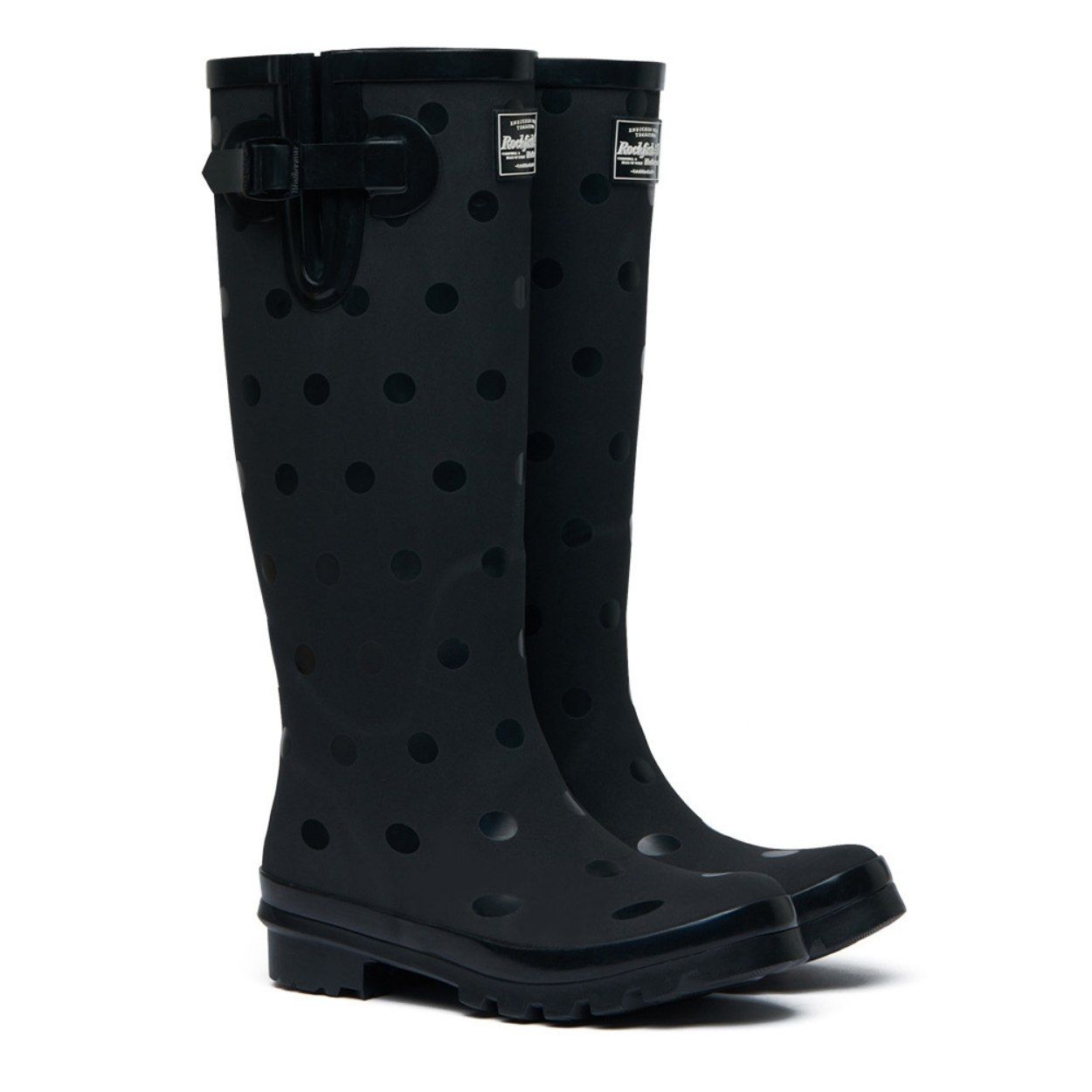 韓國 Rockfish Weatherwear ORIGINAL RAIN BOOTS LONG(DOT) 點點長筒雨靴/ 黑色 BLACK/ 預購 25-25.5 cm