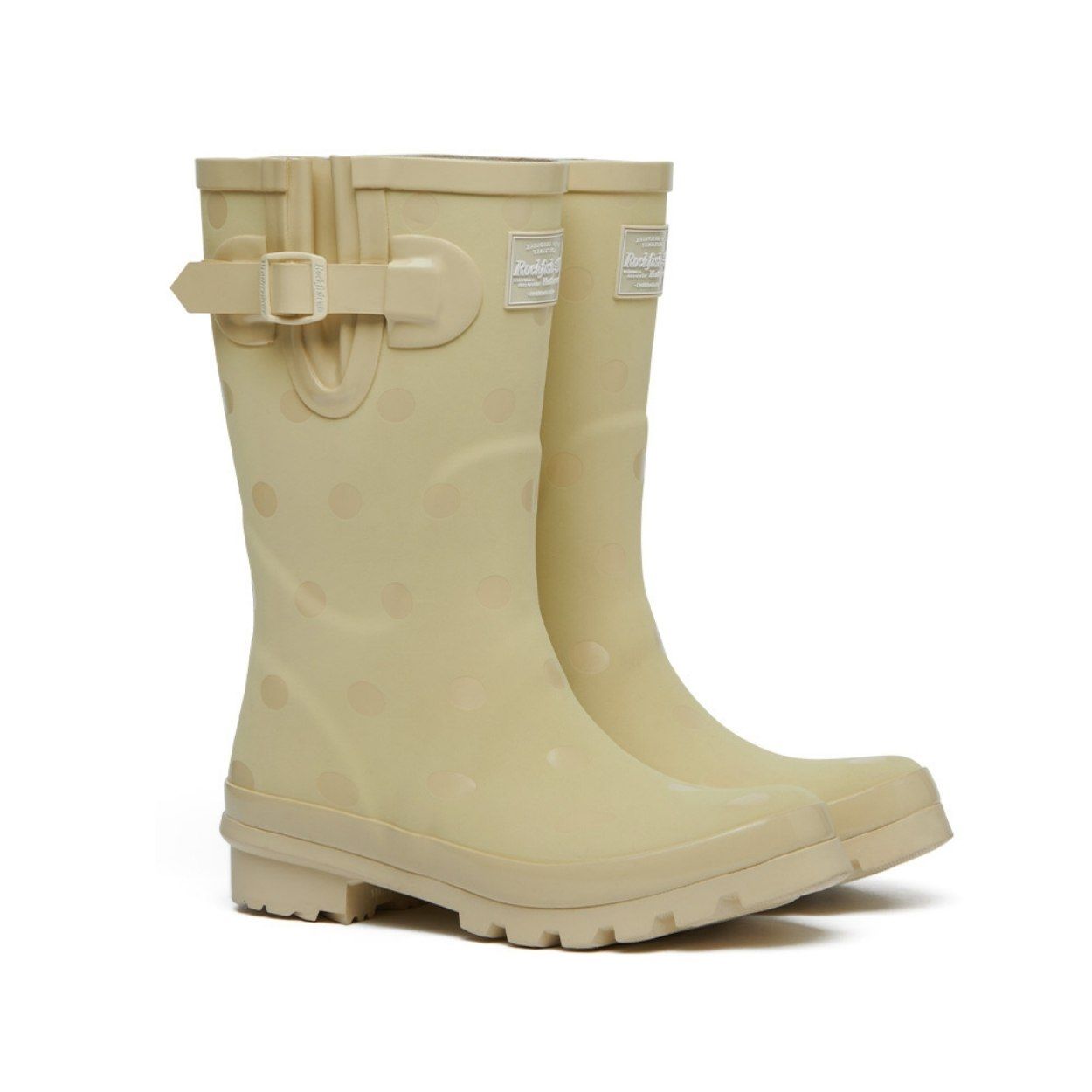 韓國 Rockfish Weatherwear ORIGINAL RAIN BOOTS SHORT(DOT) 點點中筒雨靴/ 米色 BEIGE/ 預購 25-25.5 cm