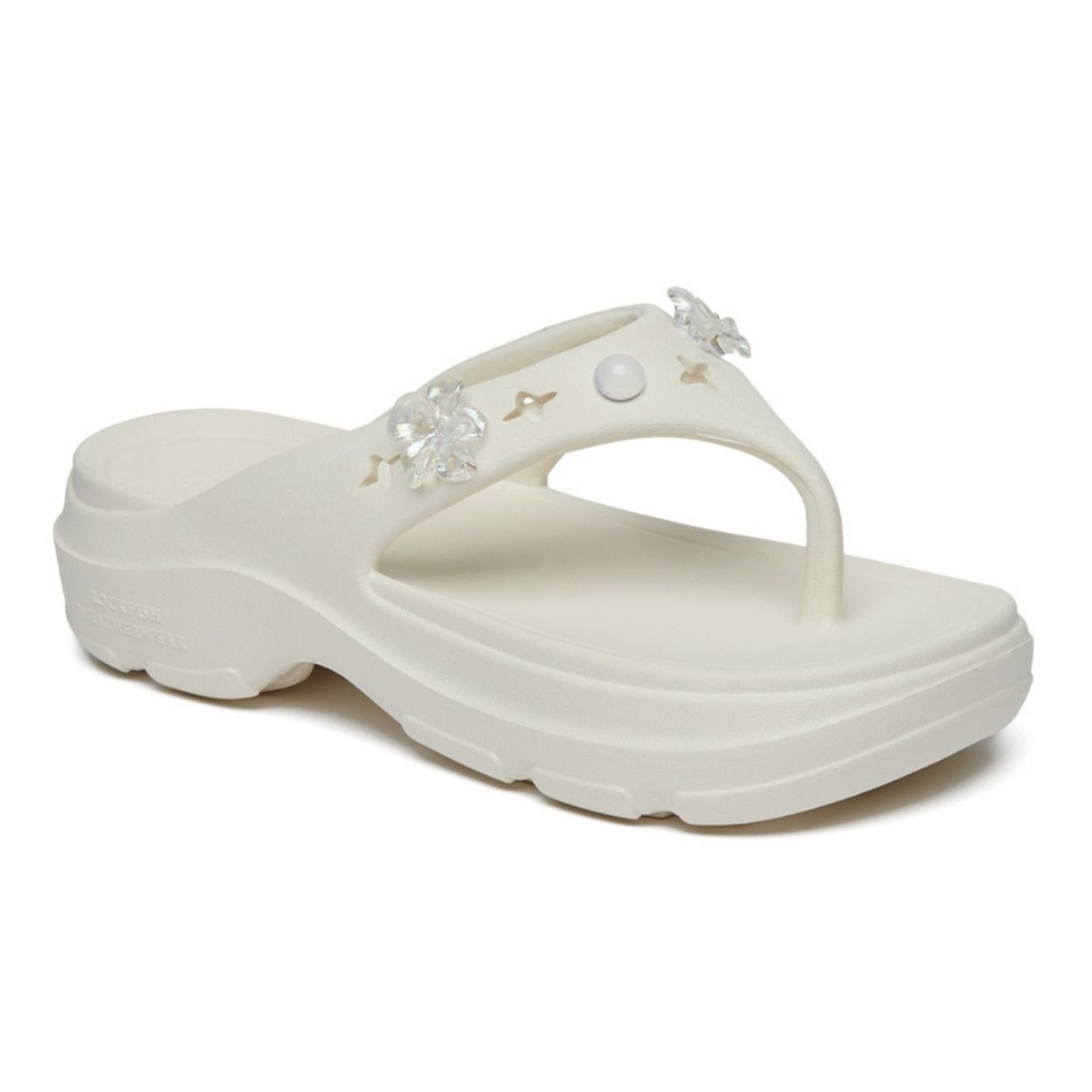 韓國 Rockfish Weatherwear clor HAYDEN FLIPFLOP 輕量防水夾腳拖鞋/ 奶油白 CREAM/ 預購 24-24.5 cm