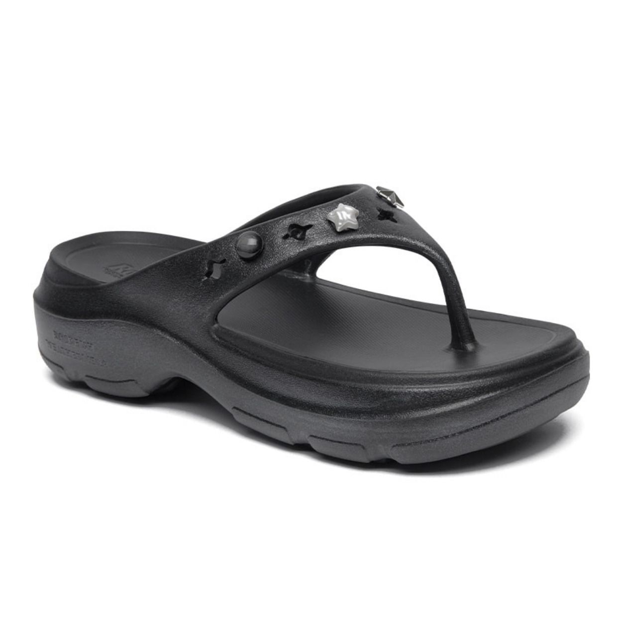 韓國 Rockfish Weatherwear clor HAYDEN FLIPFLOP 輕量防水夾腳拖鞋/ 黑色亮片 BLACK GLITTER/ 預購 25-25.5 cm